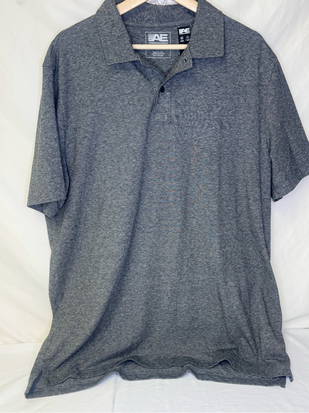 American Eagle Outfitters Men’s Heather Gray Polo Shirt